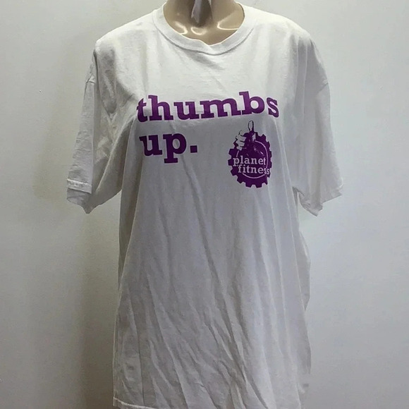 Planet Fitness White Tee Size Extra Large (Preowned) - Picture 1 of 3